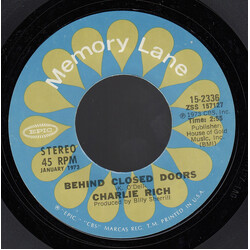 Charlie Rich Behind Closed Doors / I Take It On Home USED VINYL 7INCH 45 RPM REISSUE STYRENE