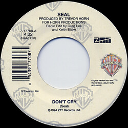 Seal Don't Cry USED VINYL 7INCH SINGLE