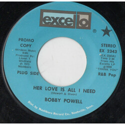 Bobby Powell Her Love Is All I Need USED VINYL 7INCH 45 RPM SINGLE PROMO