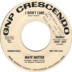 Mayf Nutter I Don't Care USED VINYL 7INCH 45 RPM SINGLE PROMO STEREO