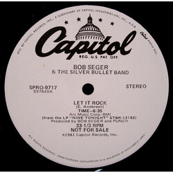 Bob Seger And The Silver Bullet Band Let It Rock USED VINYL 12INCH 33 S RPM SINGLE PROMO
