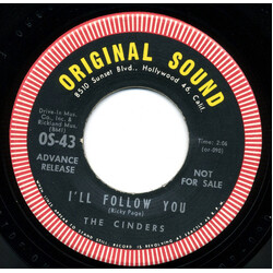 The Cinders (3) I'll Follow You / The Story USED VINYL 7INCH 45 RPM SINGLE PROMO
