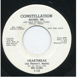Dee Clark Heartbreak / Warm Summer Breezes USED VINYL 7INCH 45 RPM SINGLE PROMO