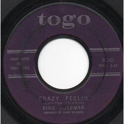King Coleman Crazy Feelin' / Down In The Basement USED VINYL 7INCH 45 RPM SINGLE STYRENE