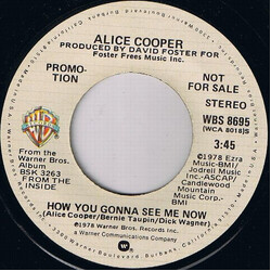 Alice Cooper (2) How You Gonna See Me Now USED VINYL 7INCH 45 RPM SINGLE PROMO STEREO MONO