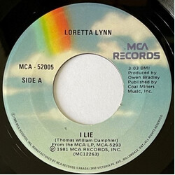 Loretta Lynn I Lie / If I Ain't Got It (You Don't Need It) Vinyl 7" USED