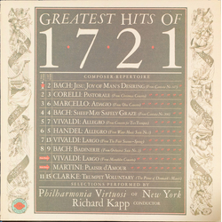 Philharmonia Virtuosi / Richard Kapp Greatest Hits Of 1721 Vinyl LP USED