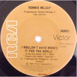 Ronnie Milsap I Wouldn't Have Missed It For The World USED VINYL 7INCH 45 RPM