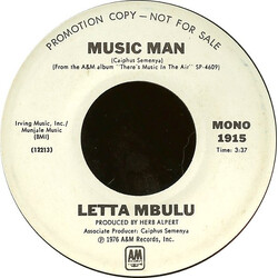 Letta Mbulu Music Man USED VINYL 7INCH 45 RPM PROMO STEREO MONO