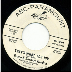 Rosco Gordon / Barbara Gordon That's What You Did / I Don't Stand A Chance USED VINYL 7INCH 45 RPM SINGLE PROMO