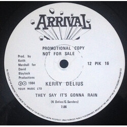 Kerry Delius They Say It's Gonna Rain USED VINYL 12INCH 45 RPM SINGLE PROMO