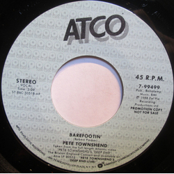 Pete Townshend Barefootin' Vinyl 7" USED