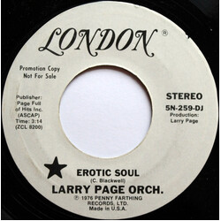 Larry Page Orchestra Erotic Soul USED VINYL 7INCH 45 RPM PROMO STYRENE