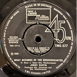 Jimmy Ruffin What Becomes Of The Brokenhearted Vinyl 7" USED