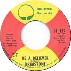 Brimstone (12) Be A Believer USED VINYL 7INCH 45 RPM SINGLE PROMO STYRENE