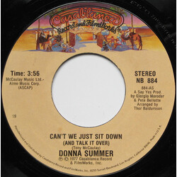 Donna Summer Can't We Just Sit Down (And Talk It Over) / I Feel Love USED VINYL 7INCH 45 RPM SINGLE REISSUE