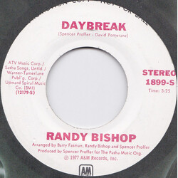 Randy Bishop Daybreak USED VINYL 7INCH 45 RPM SINGLE PROMO STEREO MONO