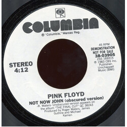 Pink Floyd Not Now John (obscured version) USED VINYL 7INCH 45 RPM SINGLE PROMO STYRENE STEREO