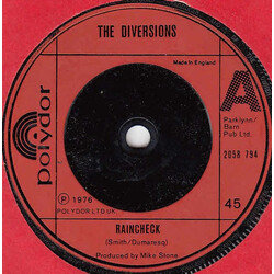 The Diversions Raincheck USED VINYL 7INCH 45 RPM
