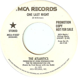 The Atlantics (3) One Last Night USED VINYL 7INCH 45 RPM PROMO