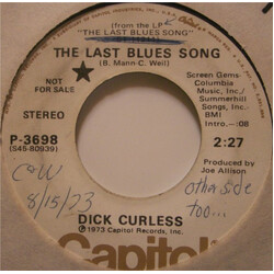 Dick Curless The Last Blues Song / Room Full Of Roses USED VINYL 7INCH 45 RPM PROMO