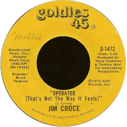 Jim Croce You Don't Mess Around With Jim / Operator (That's Not The Way It Feels) USED VINYL 7INCH SINGLE 45 RPM