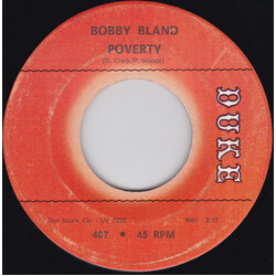 Bobby Bland Poverty / Building A Fire With Rain USED VINYL 7INCH 45 RPM STYRENE