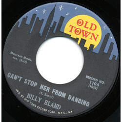 Billy Bland Can't Stop Her From Dancing / My Heart's On Fire USED VINYL 7INCH 45 RPM SINGLE