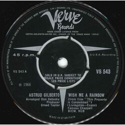 Astrud Gilberto Wish Me A Rainbow USED VINYL 7INCH 45 RPM SINGLE