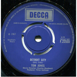 Tom Jones Detroit City USED VINYL 7INCH 45 RPM