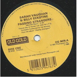 Sarah Vaughan / Billy Eckstine Passing Strangers USED VINYL 7INCH 45 RPM SINGLE STEREO