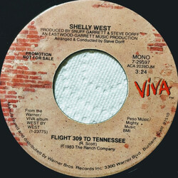 Shelly West Flight 309 To Tennessee USED VINYL 7INCH 45 RPM SINGLE PROMO STYRENE STEREO MONO