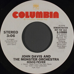 John Davis & The Monster Orchestra Ain't That Enough For You USED VINYL 7INCH 45 RPM PROMO SINGLE