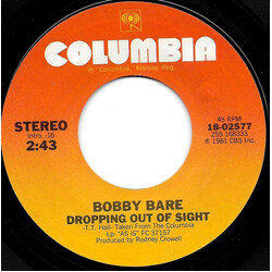 Bobby Bare Dropping Out Of Sight USED VINYL 7INCH 45 RPM SINGLE STYRENE