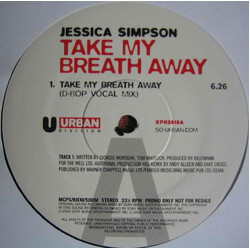 Jessica Simpson Take My Breath Away USED VINYL 12INCH PROMO