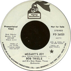 Bob Thiele And His New Happy Times Orchestra Mozart's Joy / The President's Waltz USED VINYL 7INCH 45 RPM PROMO STEREO