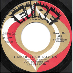 Don Gardner / Dee Dee Ford I Need Your Loving / Tell Me USED VINYL 7INCH 45 RPM SINGLE REPRESS STYRENE