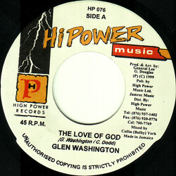 Glen Washington The Love Of God USED VINYL 7INCH 45 RPM