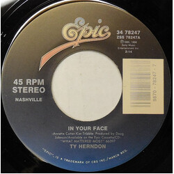 Ty Herndon In Your Face USED VINYL 7INCH 45 RPM SINGLE