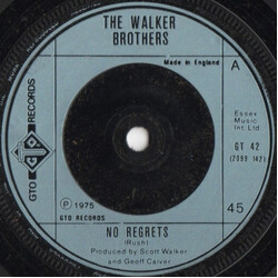 The Walker Brothers No Regrets VINYL 7" USED