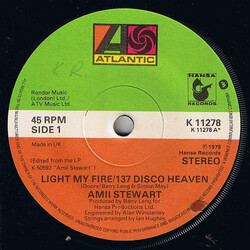 Amii Stewart Light My Fire/137 Disco Heaven VINYL 7" USED