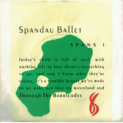 Spandau Ballet Through The Barricades USED VINYL 7INCH 45 RPM SINGLE