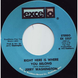 Jerry Washington Right Here Is Where You Belong / In My Life I've Loved Vinyl 7" USED