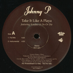 Johnny P. Take It Like A Playa Vinyl 12" USED