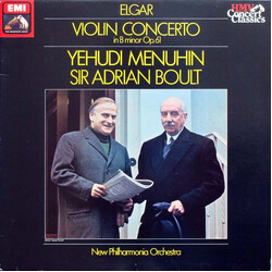Yehudi Menuhin / Sir Adrian Boult / Sir Edward Elgar Violin Concerto In B Minor Op. 61 Vinyl LP USED