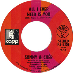 Sonny & Cher All I Ever Need Is You USED VINYL 7INCH 45 RPM SINGLE