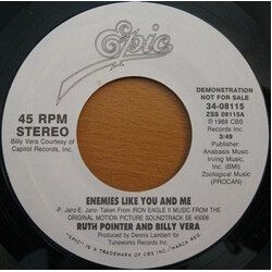 Ruth Pointer / Billy Vera Enemies Like You  & Me VINYL 7" USED