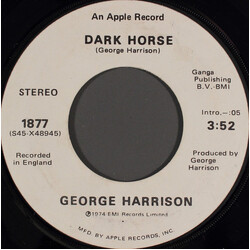 George Harrison Dark Horse USED VINYL 7INCH 45 RPM SINGLE