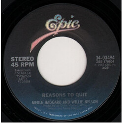 Merle Haggard / Willie Nelson Reasons To Quit VINYL 7" USED