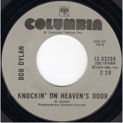 Bob Dylan Knockin' On Heaven's Door / A Fool Such As I USED VINYL 7INCH 45 RPM SINGLE REISSUE STYRENE